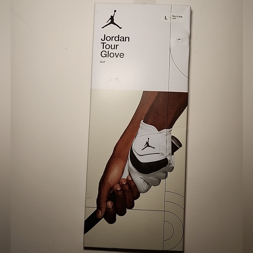 New Nike Jordan Tour Left Hand White Concord Golf Glove Size Large